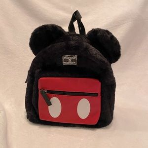 Fuzzy Mickey Mouse Mini Backpack